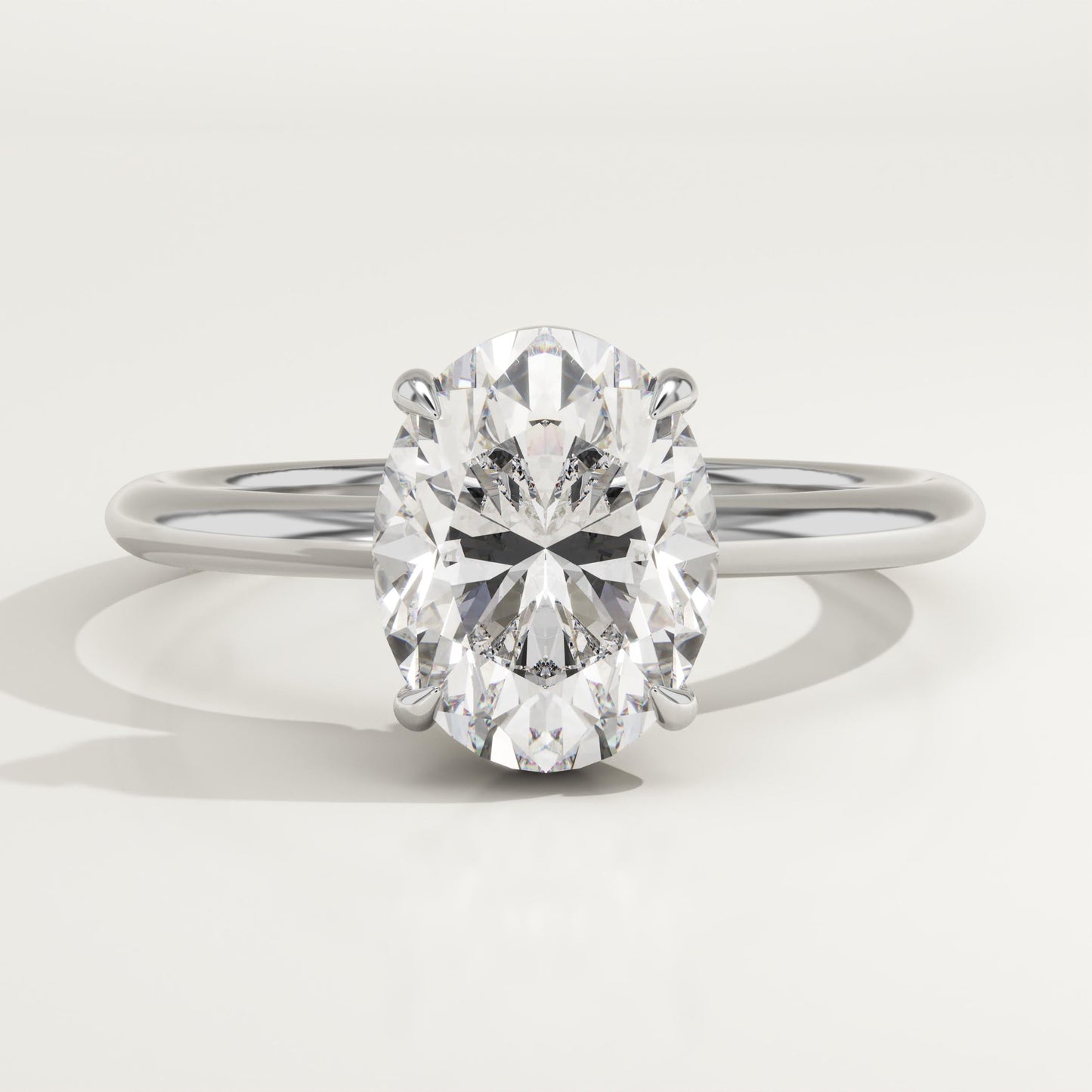 1.75 CT Oval Cut Solitaire Moissanite Engagement Ring