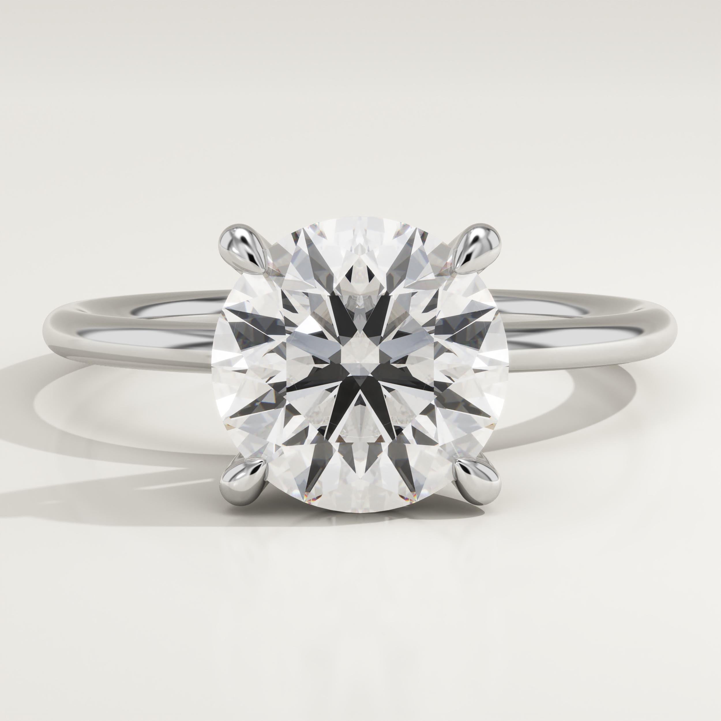 2.0 CT Round Cut Solitaire Lab-Grown Diamond Engagement Ring