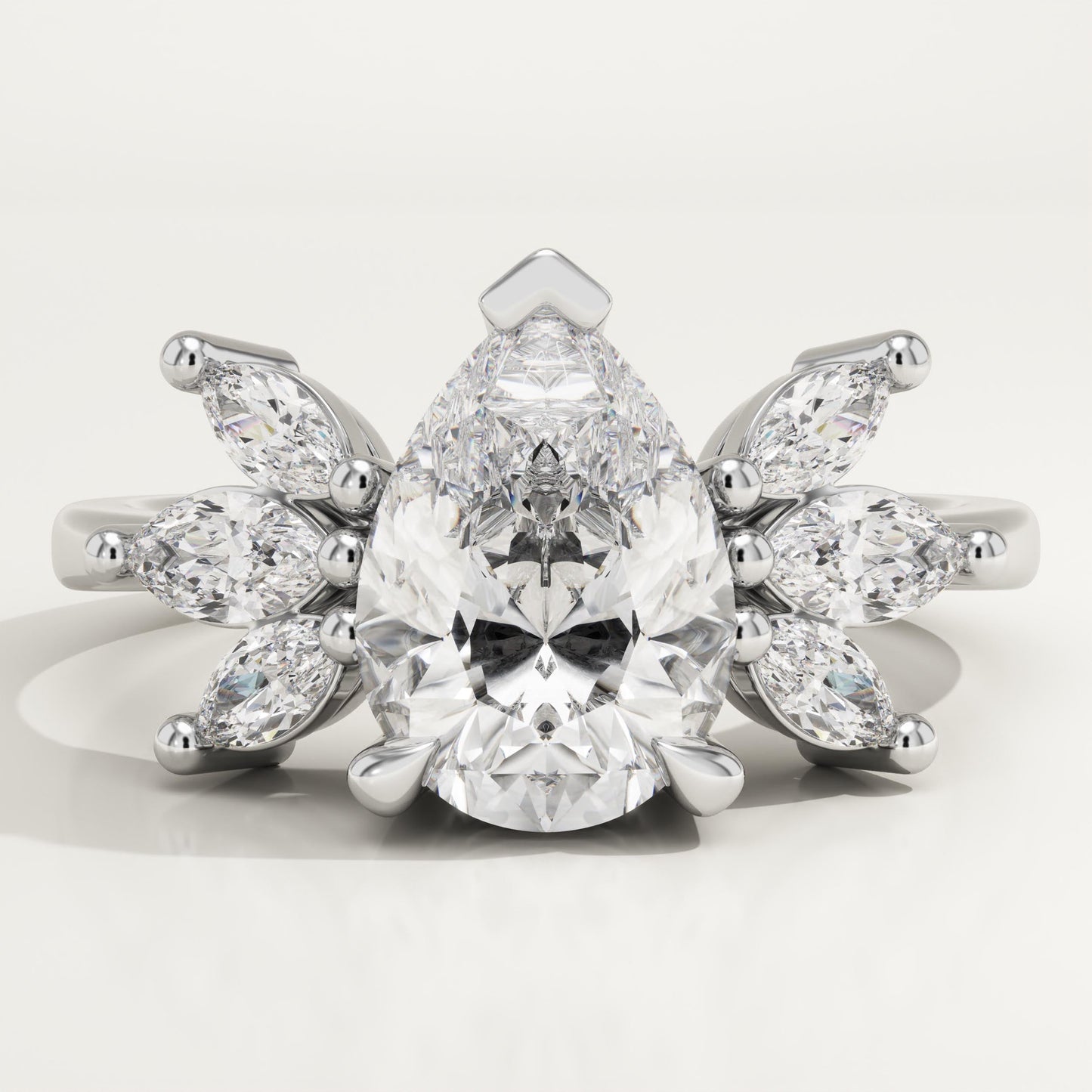 Pear Cut Nature Inspired Lab-Grown Diamond Engagement Ring