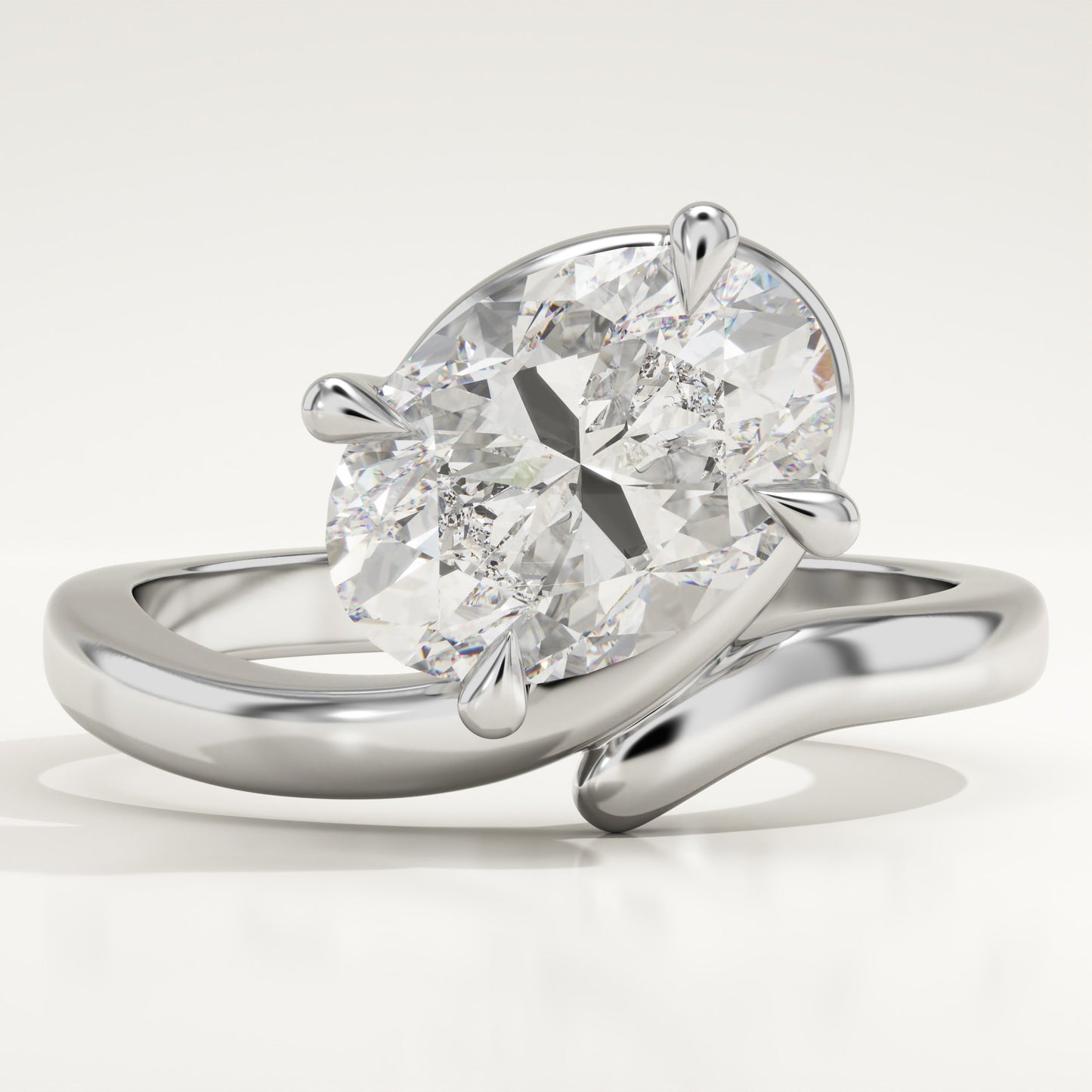 Oval Cut Solitaire Lab-Grown Diamond Engagement Ring