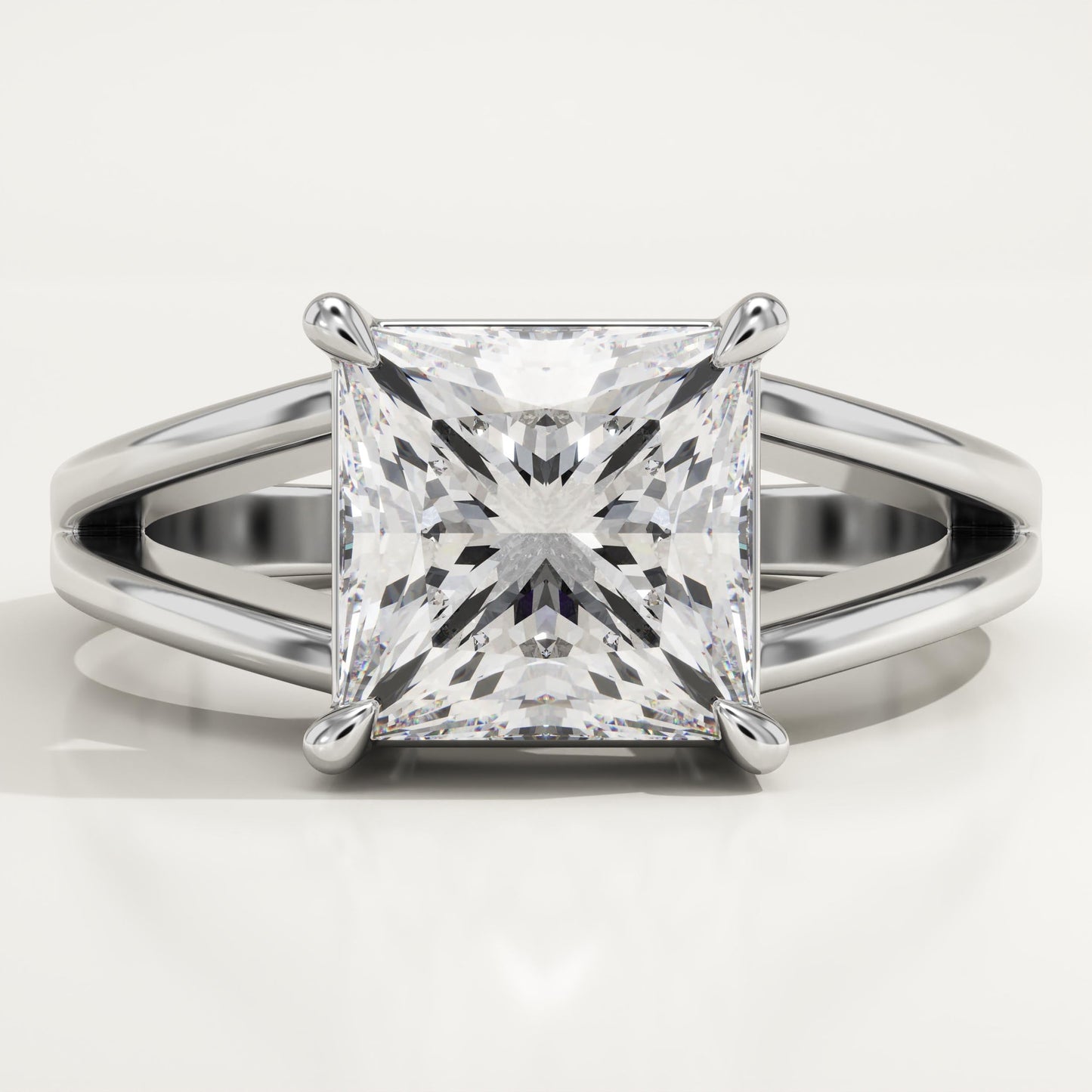 Princess Cut Solitaire Split Shank Lab-Grown Diamond Engagement Ring