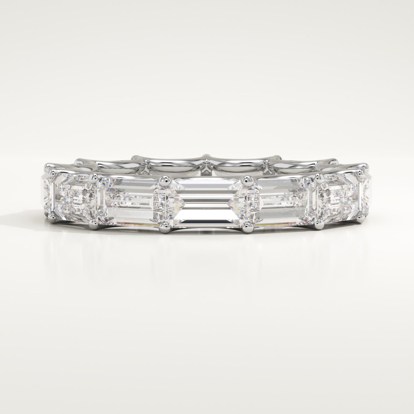 2.55 TCW Emerald Lab-Grown Diamond Full Eternity Wedding Band