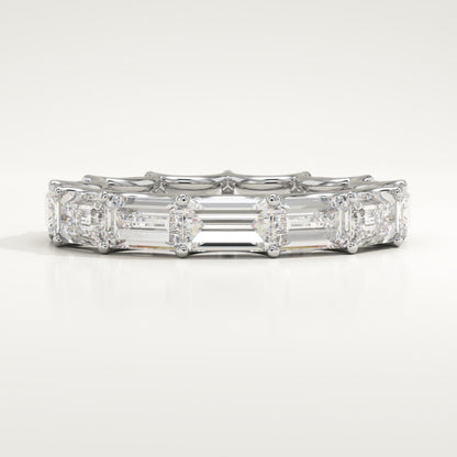 2.55 TCW Emerald Lab-Grown Diamond Full Eternity Wedding Band
