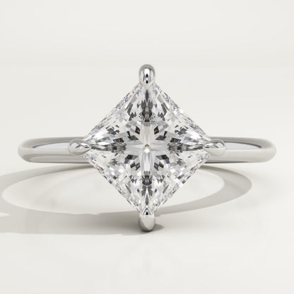2.25 CT Princess Cut Hidden Halo Moissanite Engagement Ring