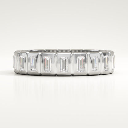 0.8 TCW Baguette Lab-Grown Diamond Full Eternity Bezel Wedding Band
