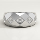 0.231 CT Round Shaped Multi Stone Lab-Grown Diamond Wedding Band For Men