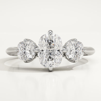 Elongated Cushion Cut Three Stone Lab-Grown Diamond Engagement Ring
