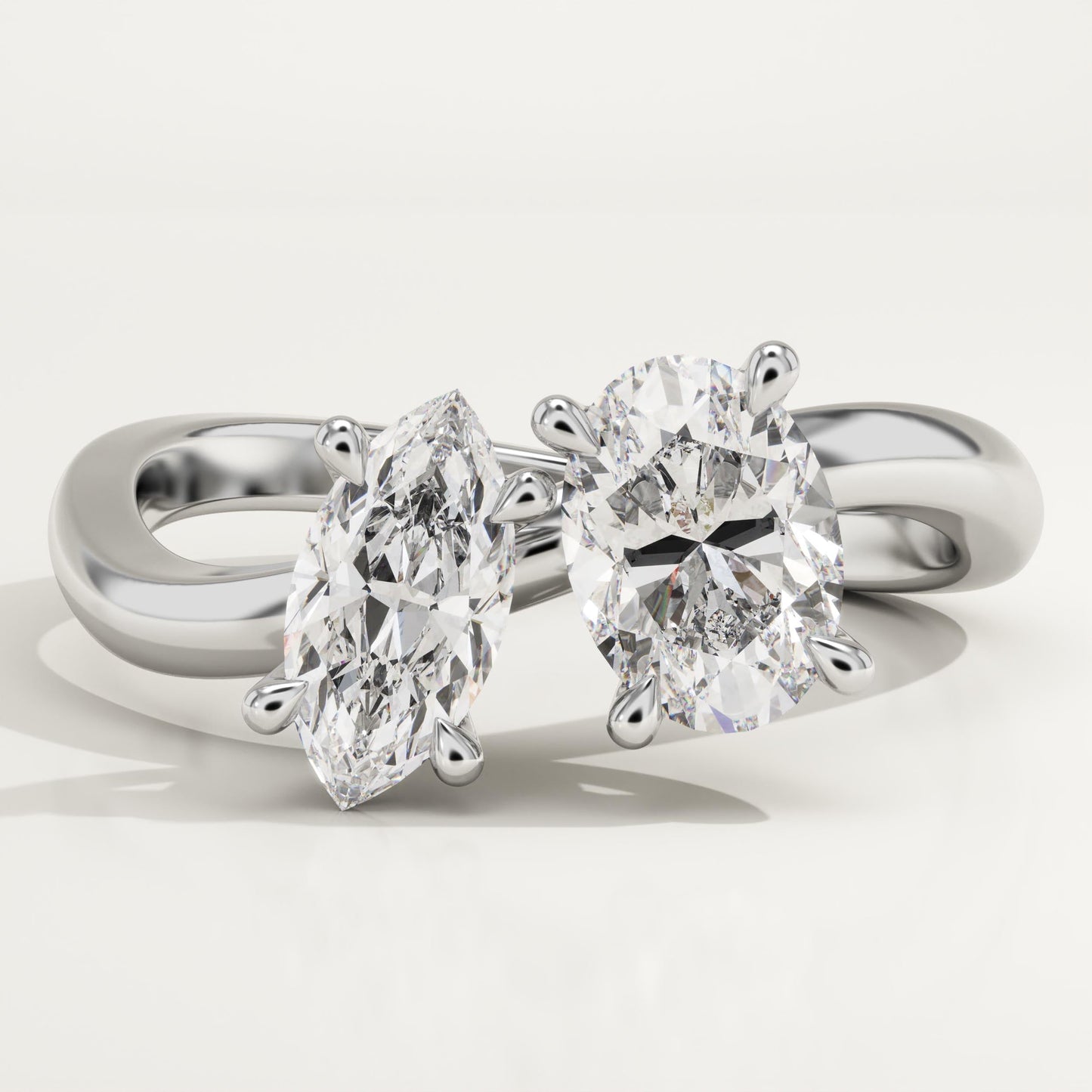 1.25 TCW Oval & Marquise Cut Toi Et Moi Lab-Grown Diamond Engagement Ring