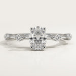 2.0 CT Oval Cut Dainty Pave Lab-Grown Diamond Engagement Ring