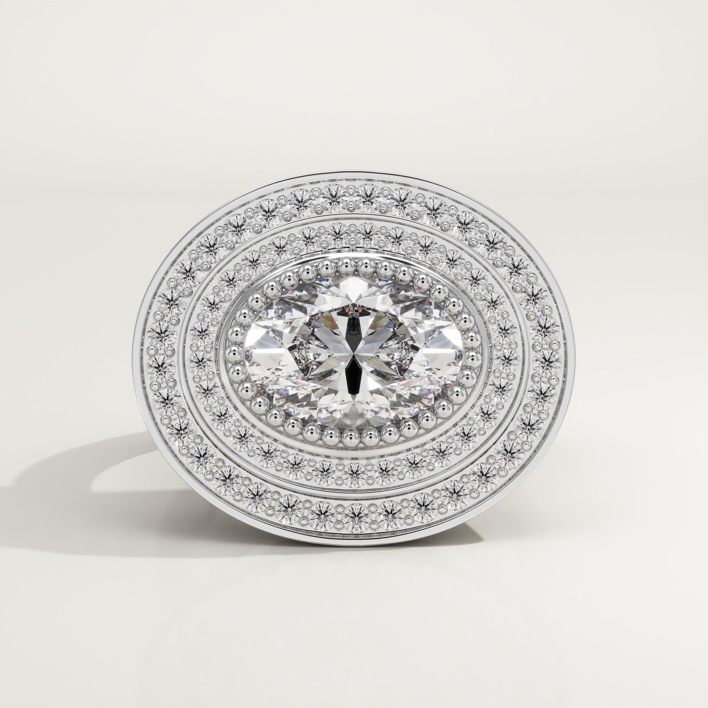 Oval Cut Double Halo Lab-Grown Diamond Engagement Ring