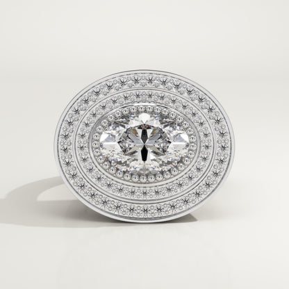 Oval Cut Double Halo Lab-Grown Diamond Engagement Ring