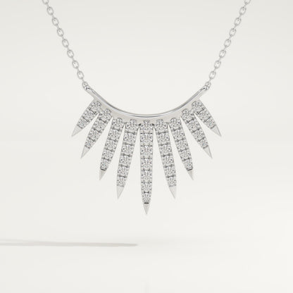 0.426 TCW Round Lab-Grown Diamond Sunbeams Charm Necklace