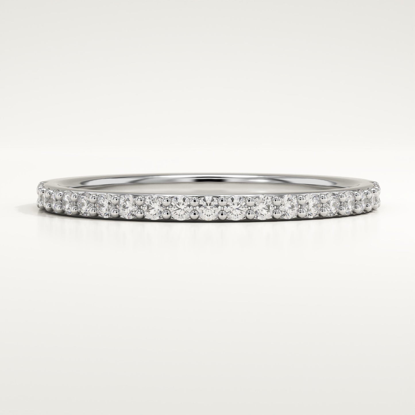 0.18 TCW Round Lab-Grown Diamond Half Eternity Wedding Band