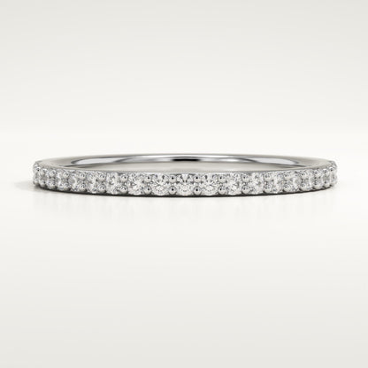 0.18 TCW Round Lab-Grown Diamond Half Eternity Wedding Band