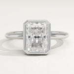 2.0 CT Radiant Cut Bezel Lab-Grown Diamond Engagement Ring