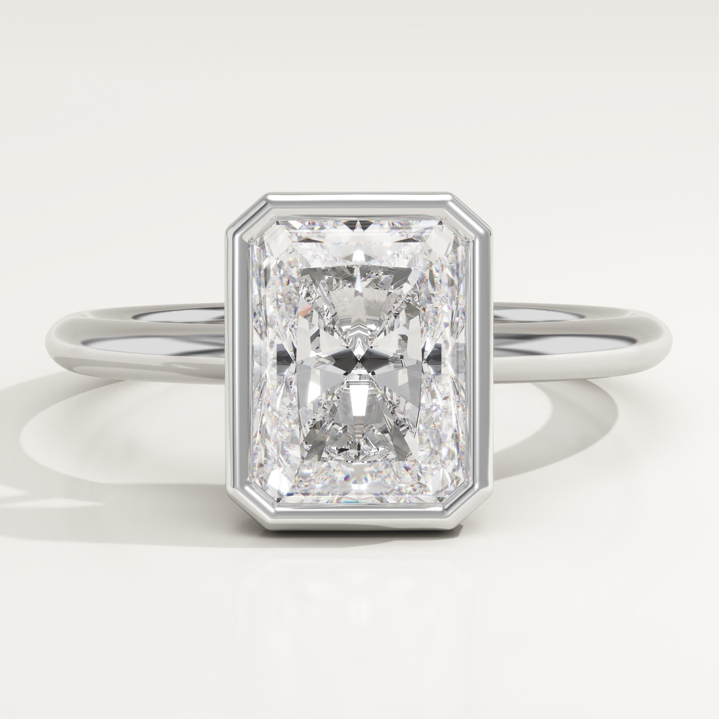 2.0 CT Radiant Cut Bezel Lab-Grown Diamond Engagement Ring