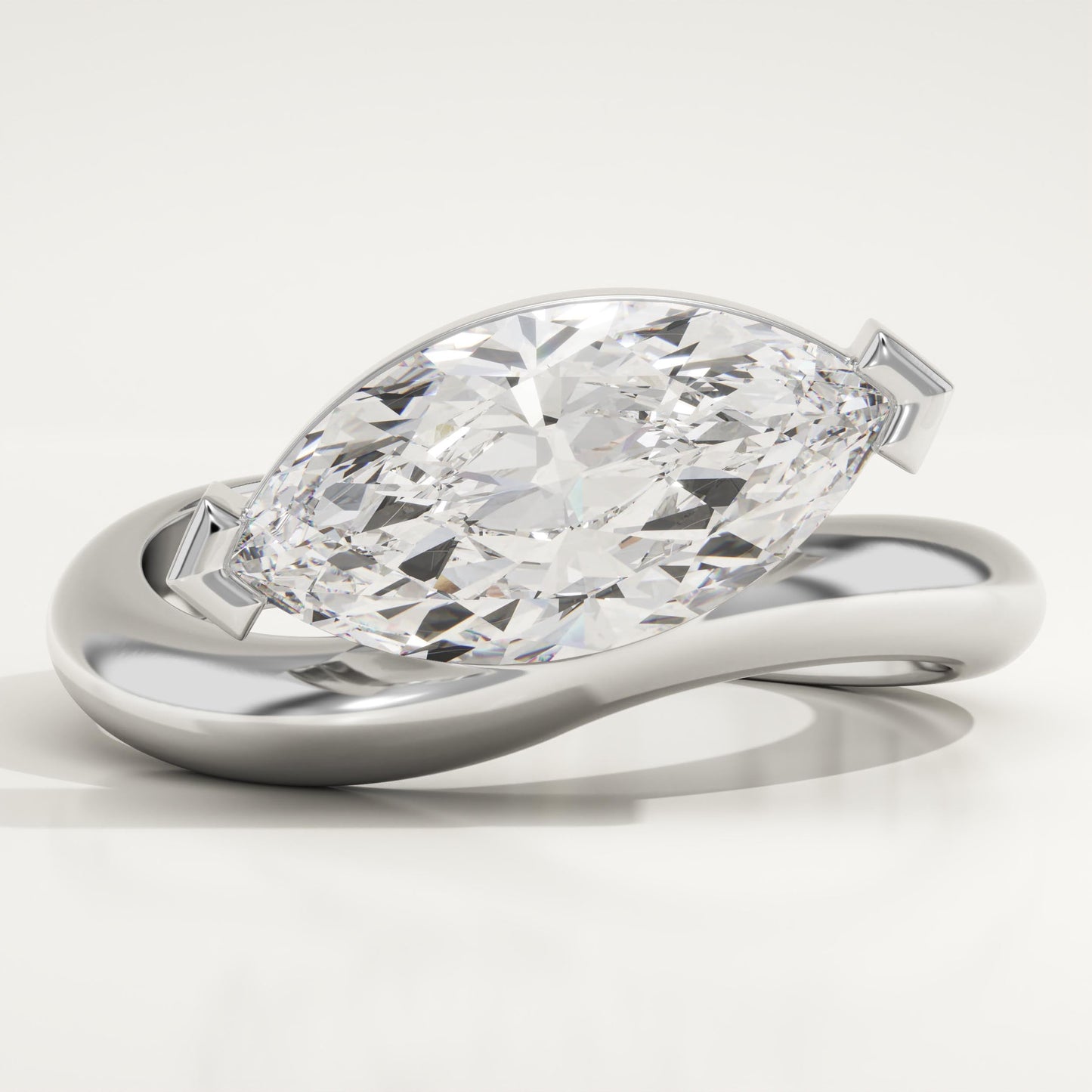 Marquise Cut Solitaire Lab-Grown Diamond Engagement Ring