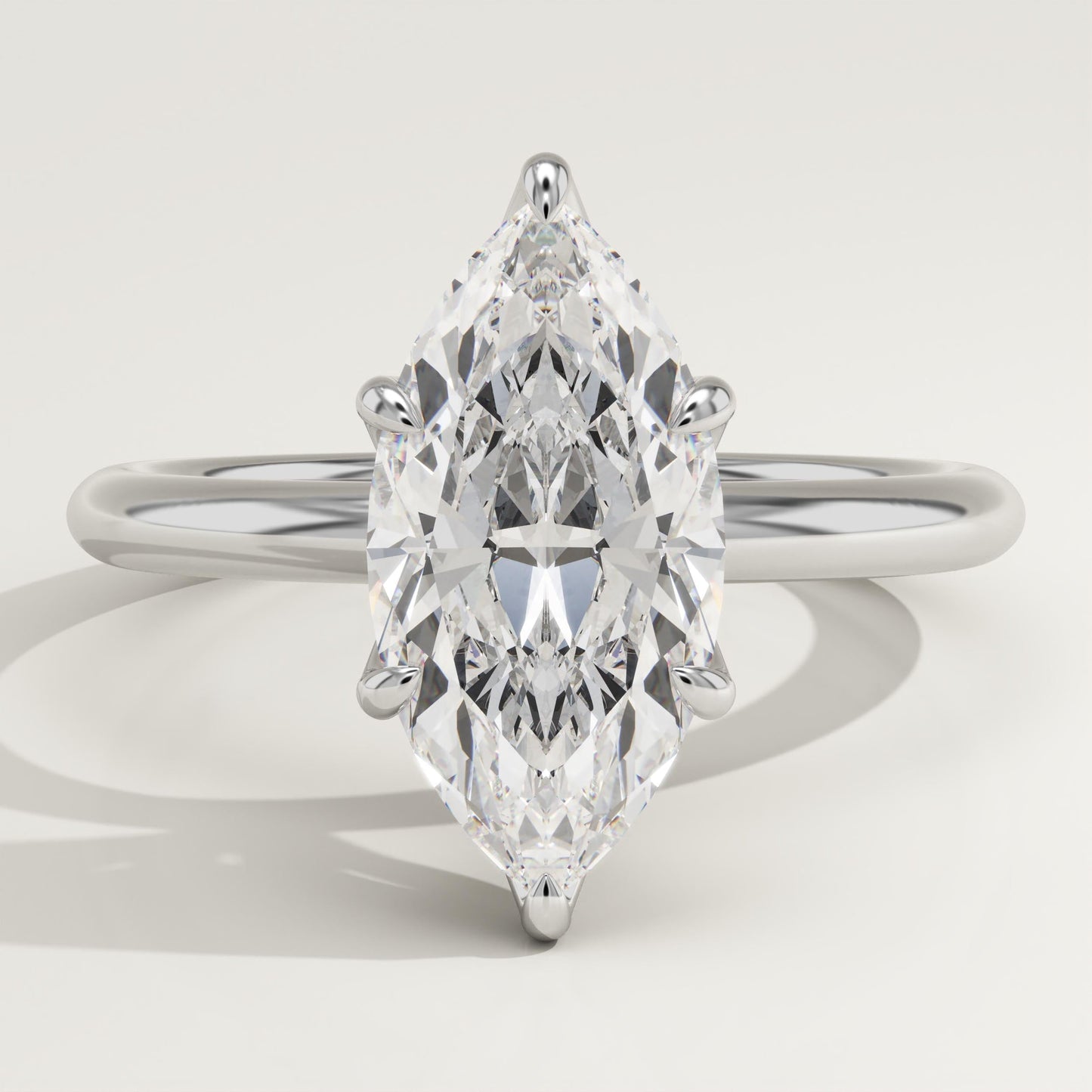 1.75 CT Marquise Cut Solitaire Moissanite Engagement Ring