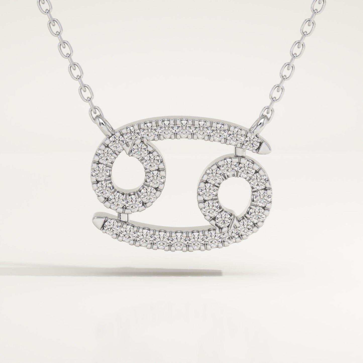 0.175 TCW Round Lab-Grown Diamond Cancer Zodiac Necklace