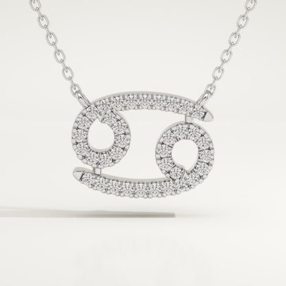 0.175 TCW Round Lab-Grown Diamond Cancer Zodiac Necklace