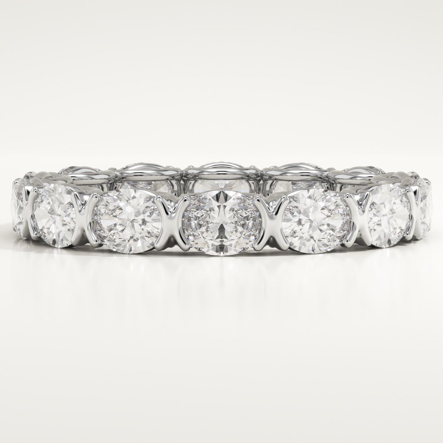2.25 TCW Oval Lab-Grown Diamond Full Eternity Wedding Band