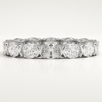 2.25 TCW Oval Lab-Grown Diamond Full Eternity Wedding Band