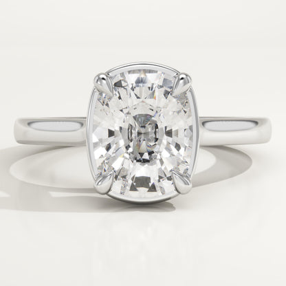 Elongated Cushion Cut Solitaire Cathedral Lab-Grown Diamond Engagement Ring