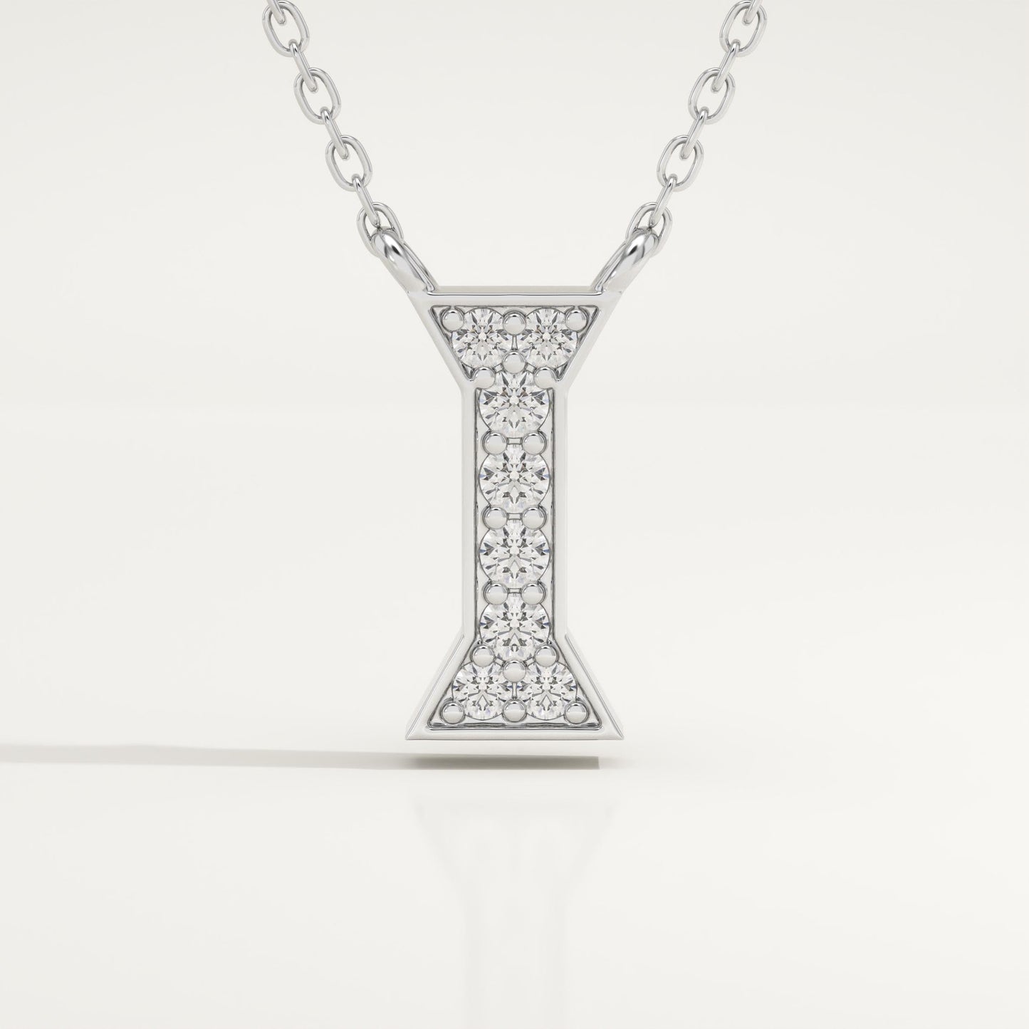 0.083 TCW Round Lab-Grown Diamond I Initial Necklace