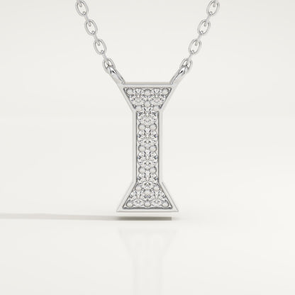 0.083 TCW Round Lab-Grown Diamond I Initial Necklace