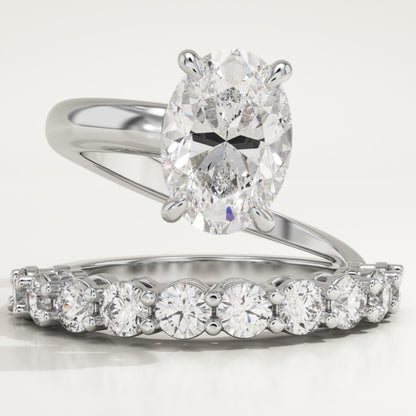 Oval Cut Pave Lab-Grown Diamond Engagement Ring