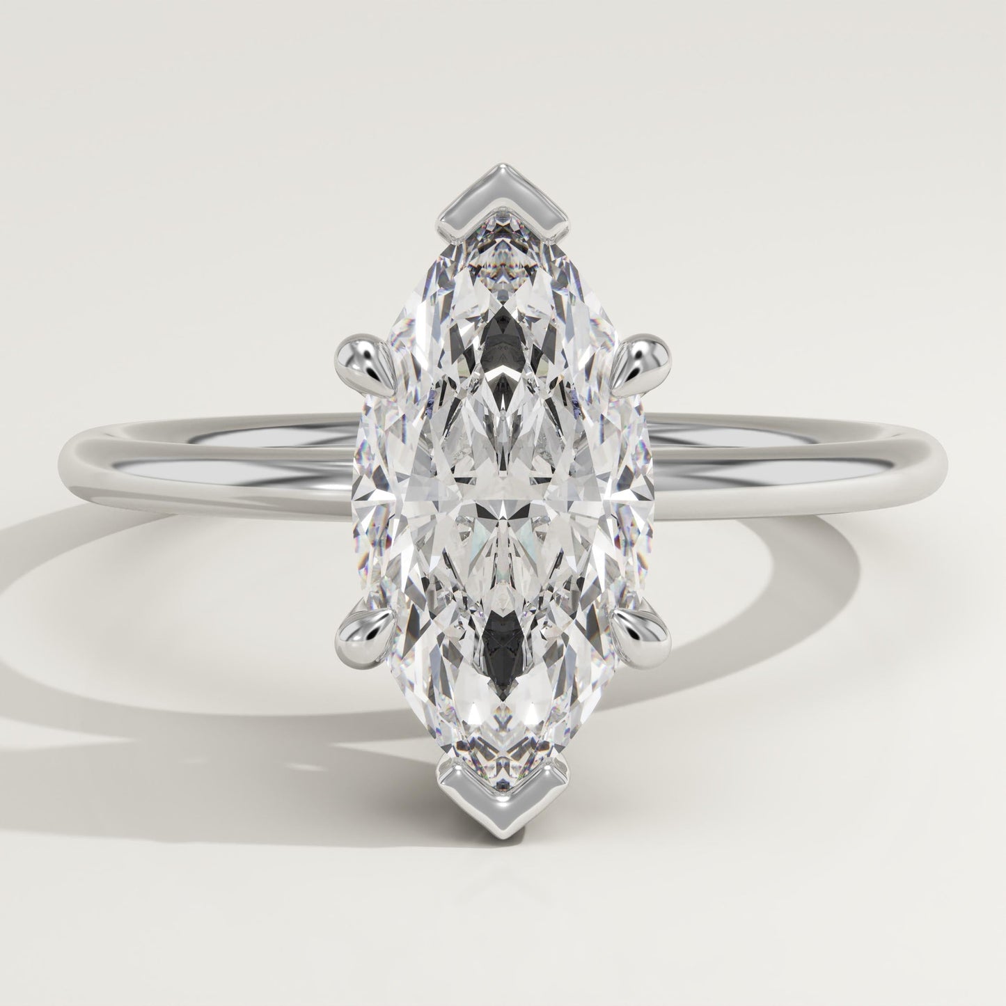 Marquise Cut Hidden Halo Lab-Grown Diamond Engagement Ring