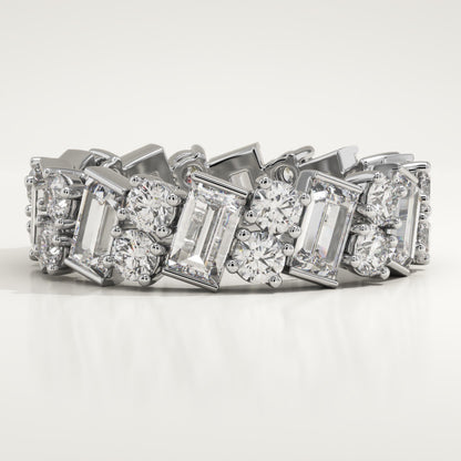 4.69 TCW Baguette & Round Lab-Grown Diamond Full Eternity Wedding Band