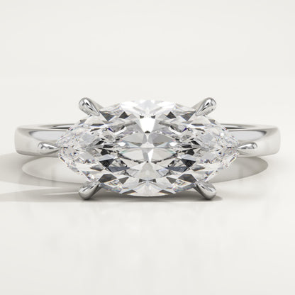 East West Marquise Cut Solitaire Lab-Grown Diamond Engagement Ring