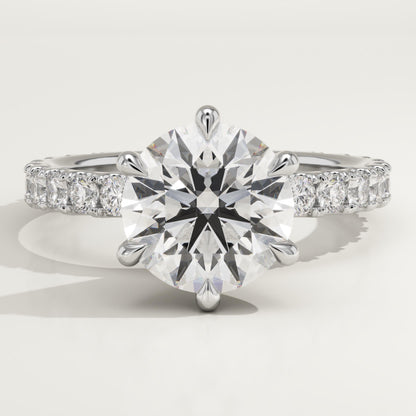 Round Cut Pave Lab-Grown Diamond Engagement Ring