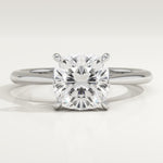 2.0 CT Cushion Cut Solitaire Lab-Grown Diamond Engagement Ring
