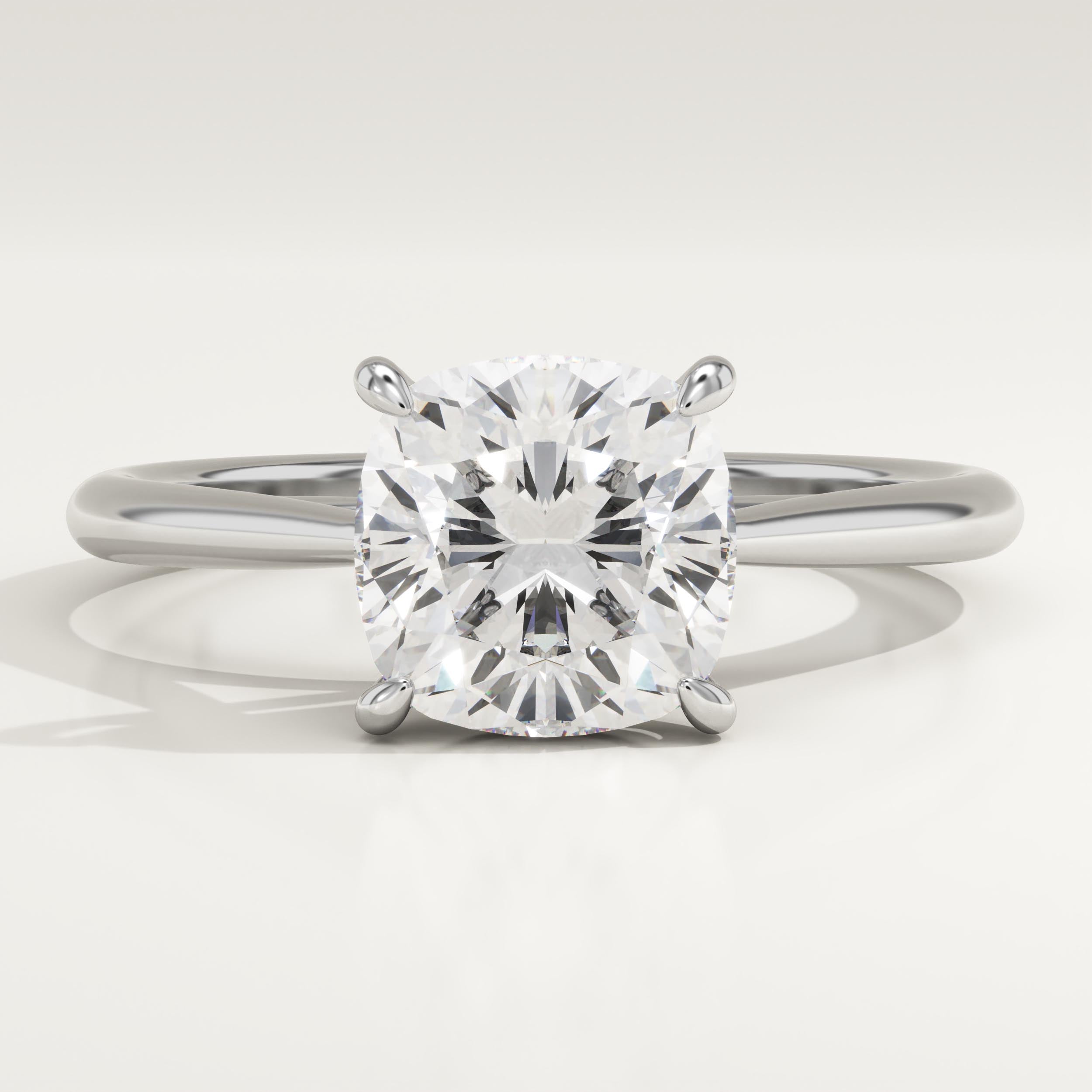 2.0 CT Cushion Cut Solitaire Lab-Grown Diamond Engagement Ring