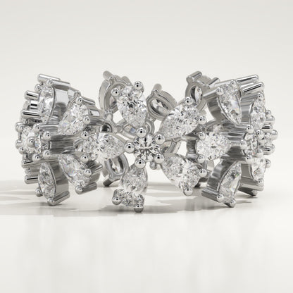 3.55 TCW Pear & Round Lab-Grown Diamond Full Eternity Wedding Band