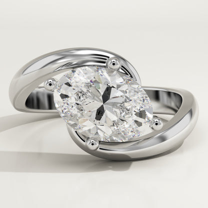 Oval Cut Solitaire Lab-Grown Diamond Engagement Ring