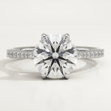 2.0 CT Round Cut Pave Lab-Grown Diamond Engagement Ring
