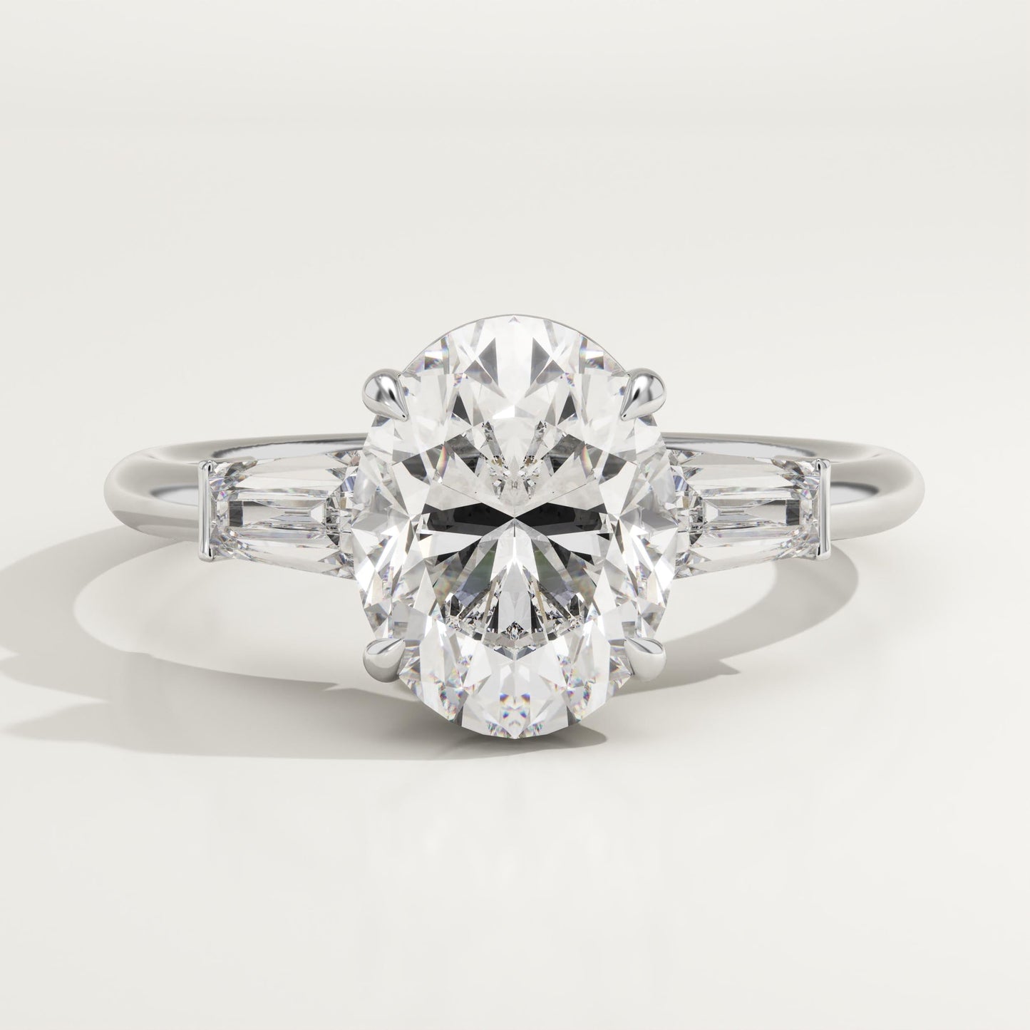 1.75 CT Oval Cut Three Stone Moissanite Engagement Ring