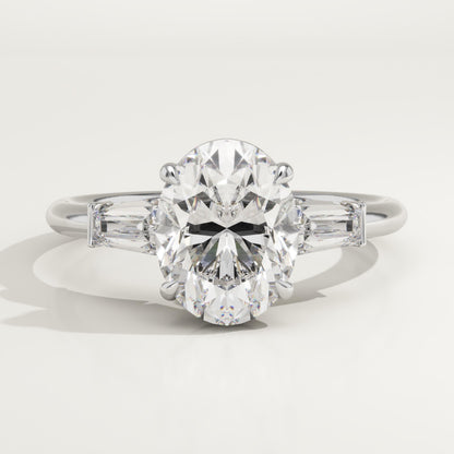 1.75 CT Oval Cut Three Stone Moissanite Engagement Ring