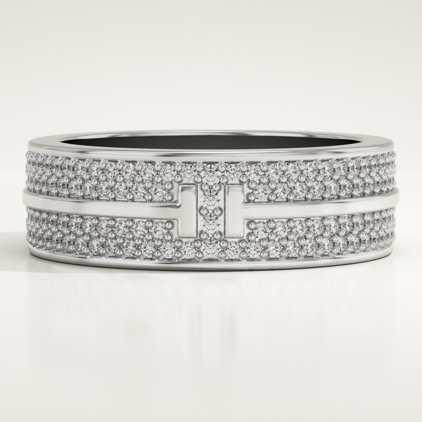 0.866 TCW Round Lab-Grown Diamond Multi Stone Wedding Band