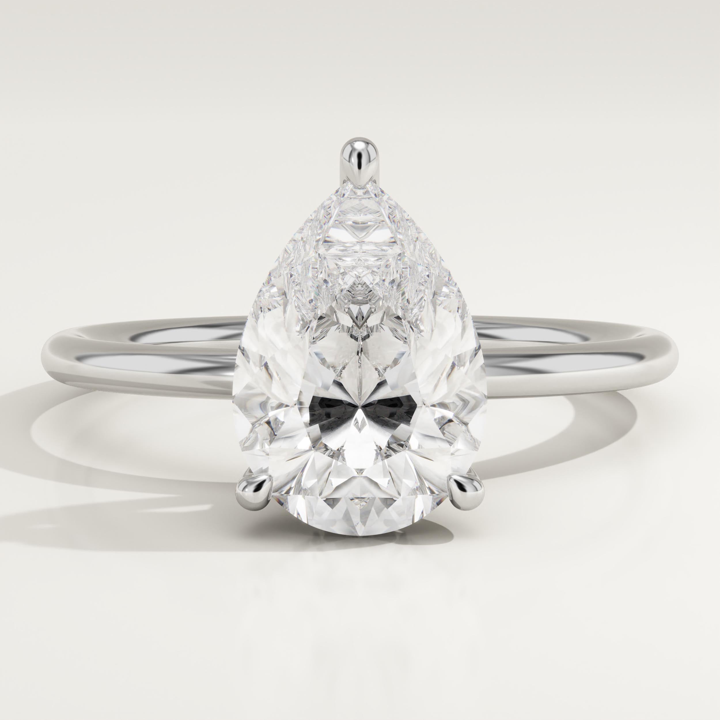 2.0 CT Pear Cut Hidden Halo Lab-Grown Diamond Engagement Ring
