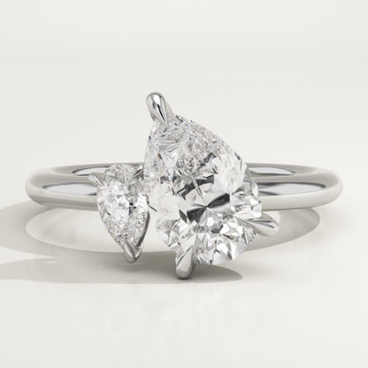 1.5 TCW Pear Cut Toi Et Moi Lab-Grown Diamond Engagement Ring