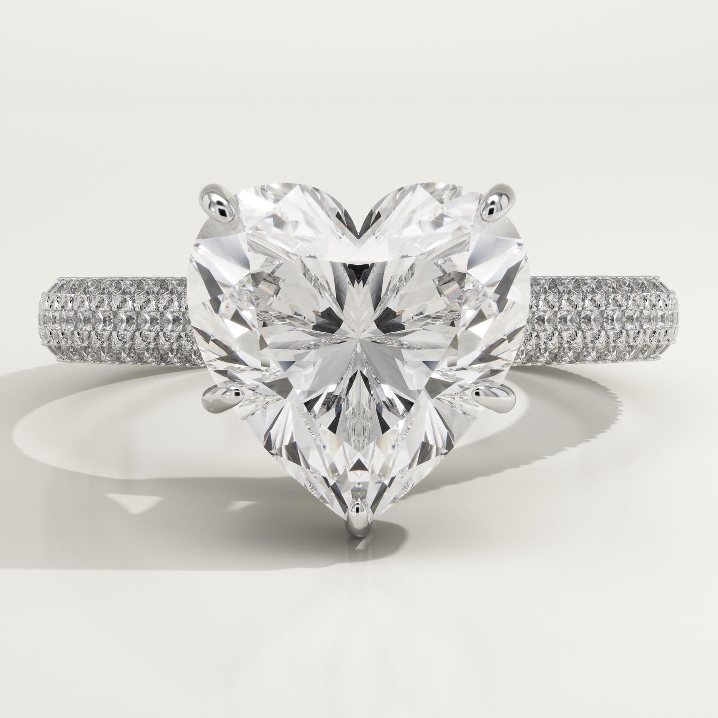 Heart Cut Hidden Halo & Triple Pave Lab-Grown Diamond Engagement Ring