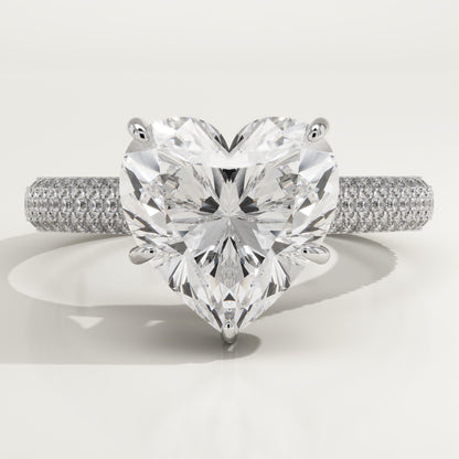 Heart Cut Hidden Halo & Triple Pave Lab-Grown Diamond Engagement Ring
