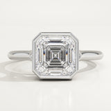 1.25 CT Asscher Cut Bezel Lab-Grown Diamond Engagement Ring