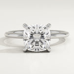 2.0 CT Cushion Cut Hidden Halo Lab-Grown Diamond Engagement Ring