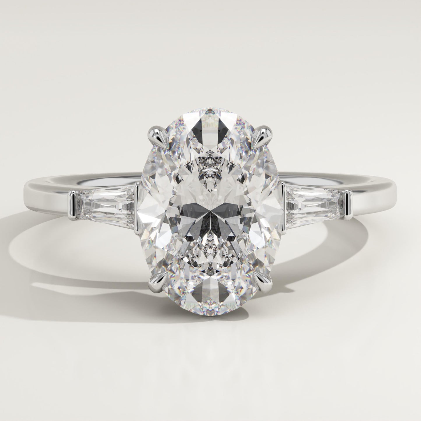 Oval Cut Three Stone Lab-Grown Diamond Engagement Ring
