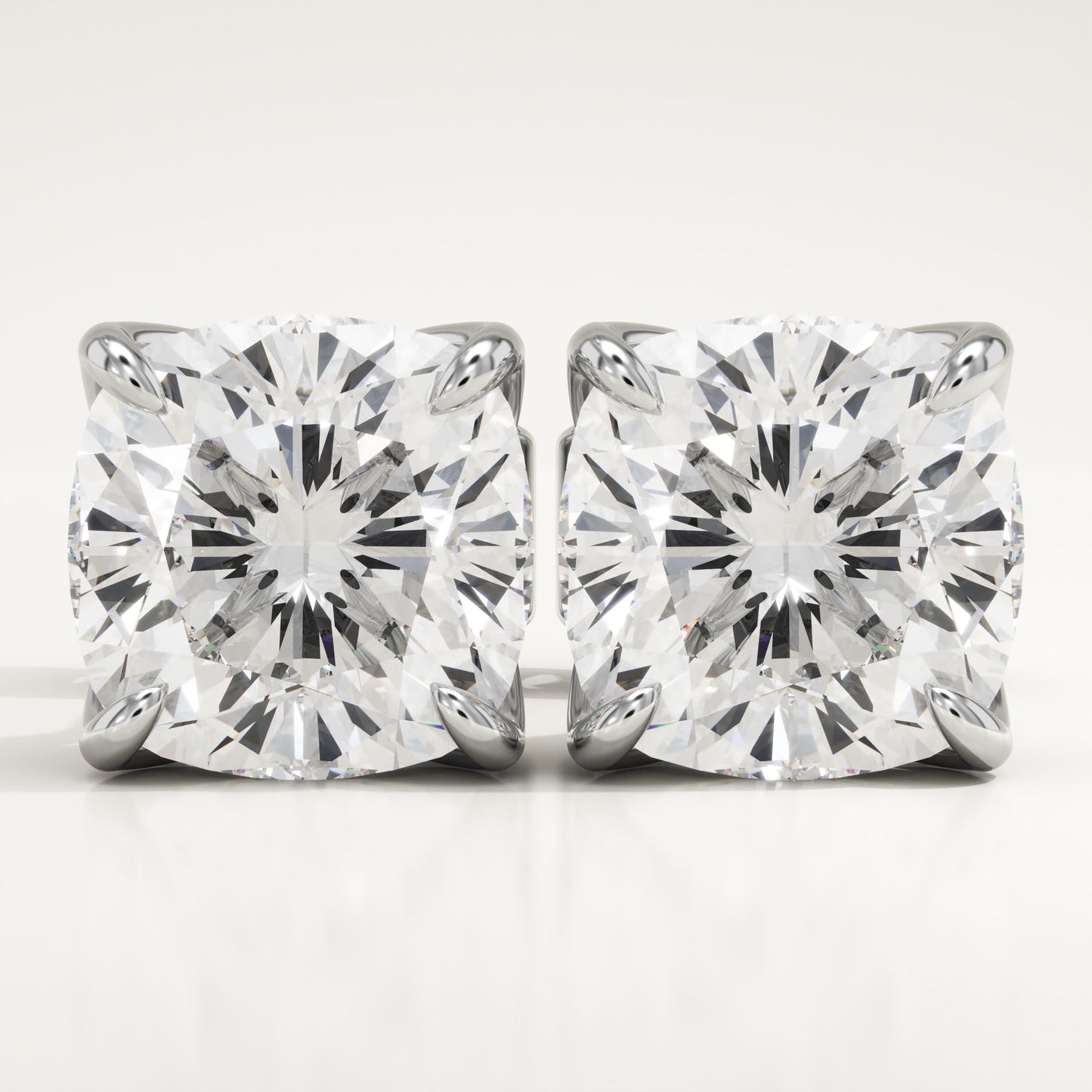1 TCW Cushion Lab-Grown Diamond Stud Earrings
